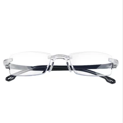 Fashion Trimming Elegant Glasses Rimless Men Woman Anti Blue Light Reading Glasses H1198