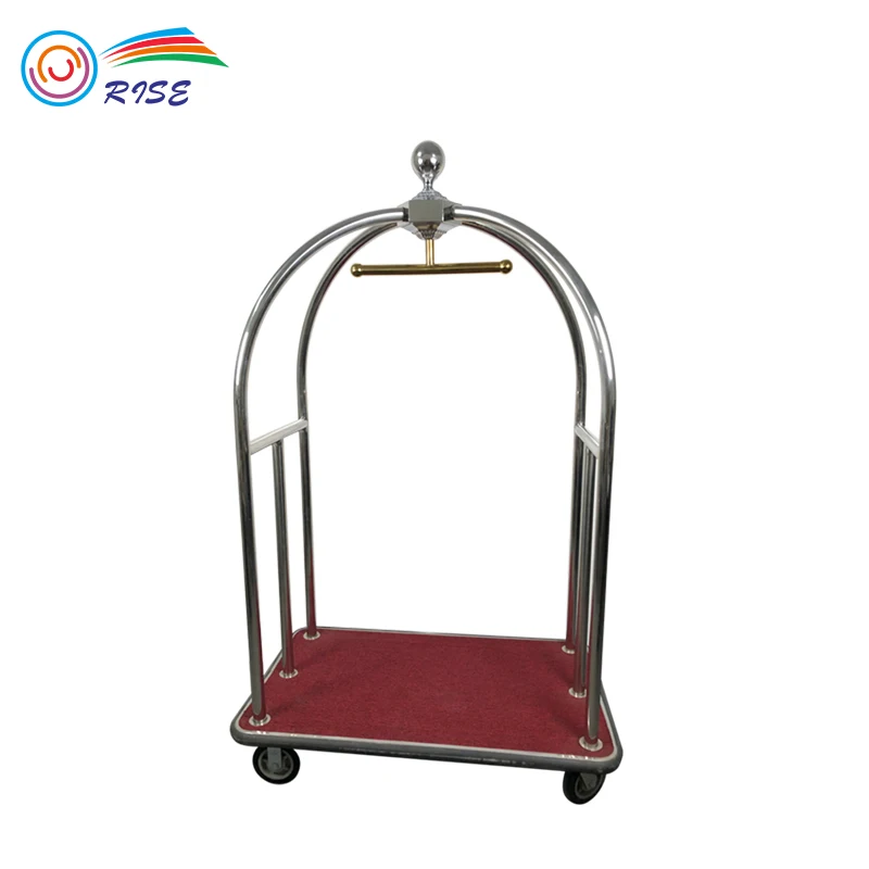 
201 Stainless Steel Concierge Birdcage Trolley Hotel Luggage Cart 