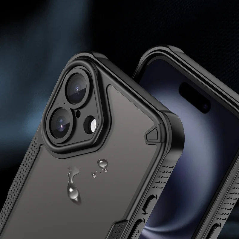 Antislip Rugged Shockproof Frosted PC Back Cover Phone Case for iPhone 16 Plus 15 14 13 12 Pro Custom Support