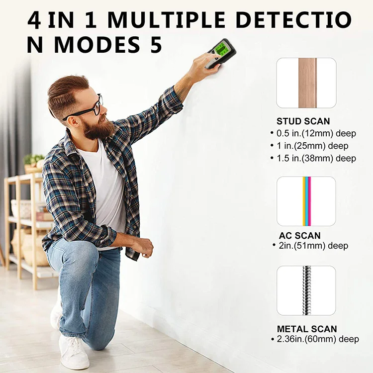  Metal Rebar Wood Live Wire Stud Center Finder Wall Detector LCD Screen wall scanner