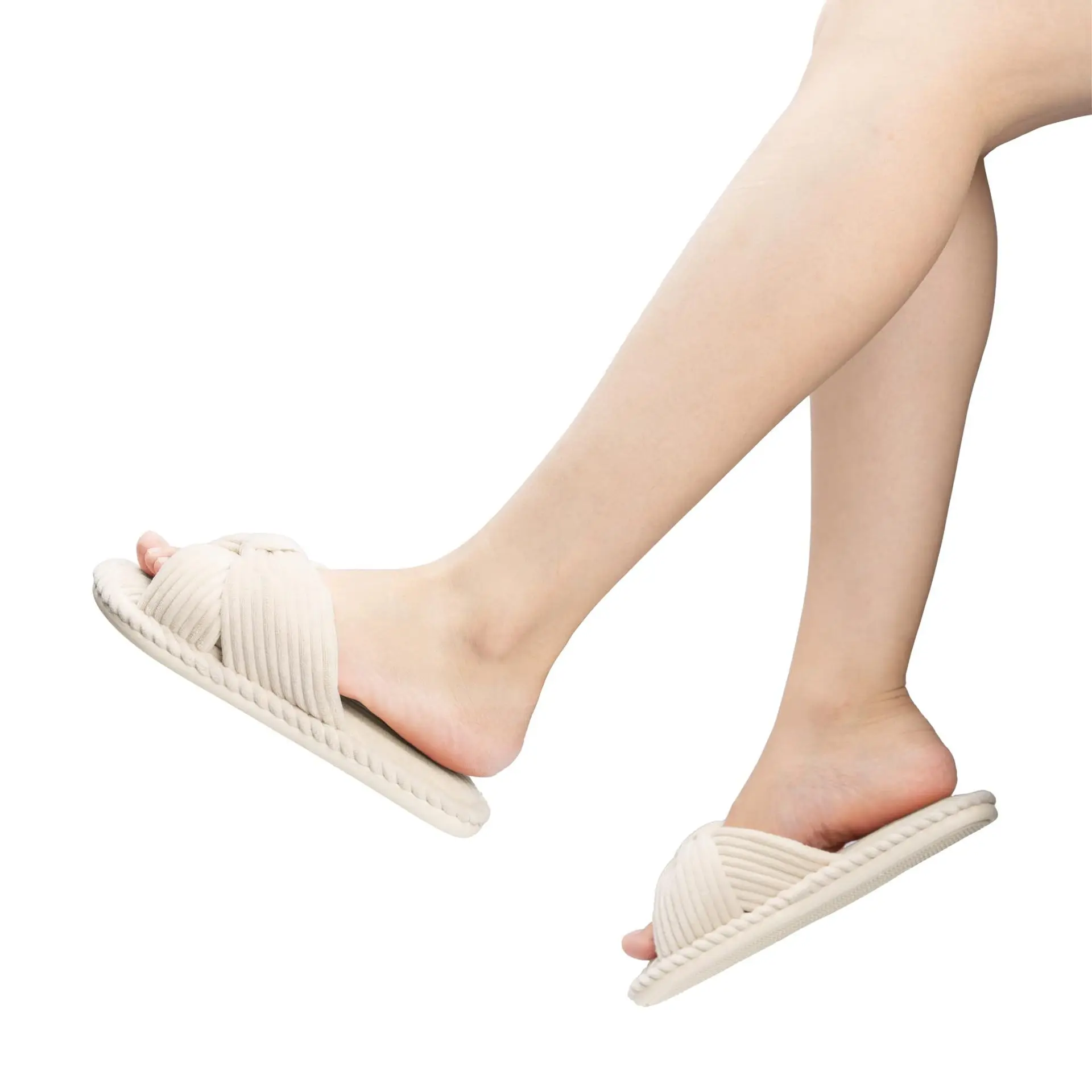 Fashion 2024 Bow Soft Memory Foam Warm Cross Shoes Warm Plush Insole Cloudy Comfort Flat girls ladies slides slippers for women