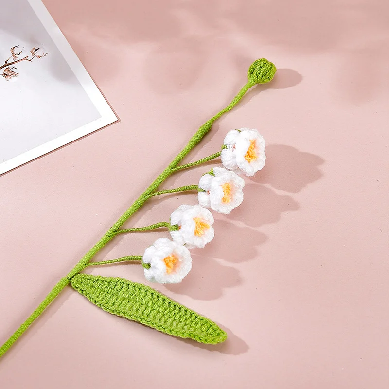 New Creative Gifts Product 100 Handmade Wool Crochet Bouquet Knitted Flowers Valentine S Day Gift