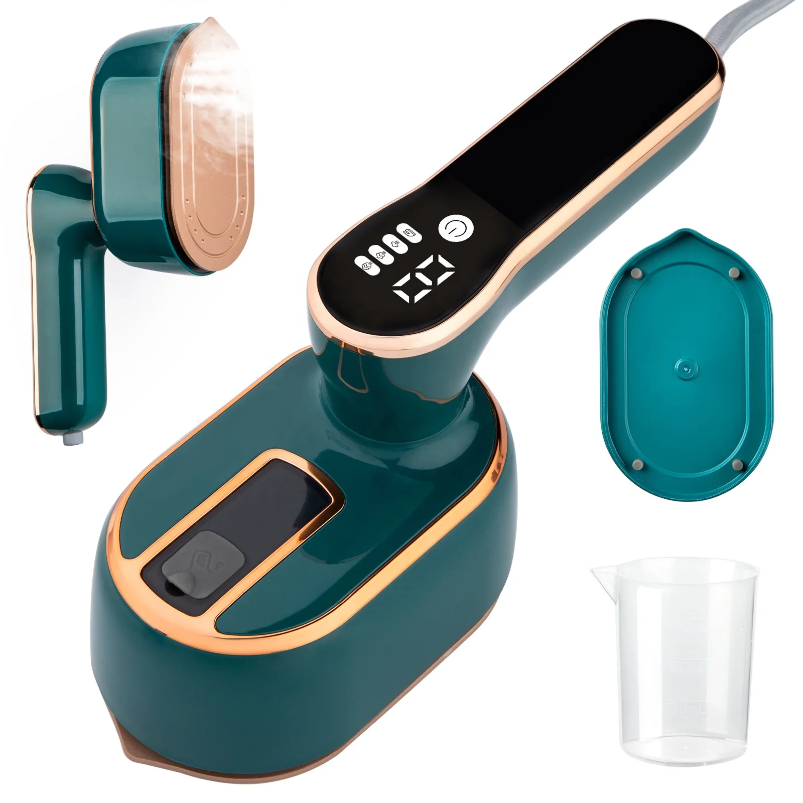 Portable Travel Steamer Iron for Clothes  Horizontal & Vertical Steaming with 3 Steam Gears Handheld LCD Clothing Steamer Iron