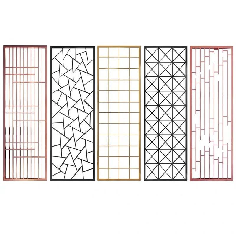 2021living room furniture newest 250cm metal iron stainless steel decorative grille room divider partition panel