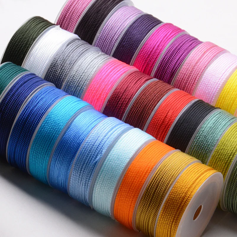 For Necklace and Bracelet Making, Gift Packaging High Quality Nylon Cord 3 stranded Milan Twisted Decorative Cord 1.5mm 2mm  3mm