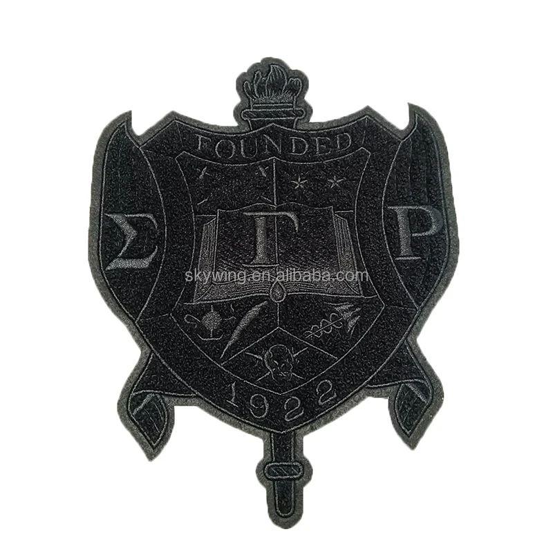 Large Black & White Chenille SGRho Sorority Year 1922 Sigma Gamma Rho Soror Crest Chenille Embropidery Iron Hoodies Patches