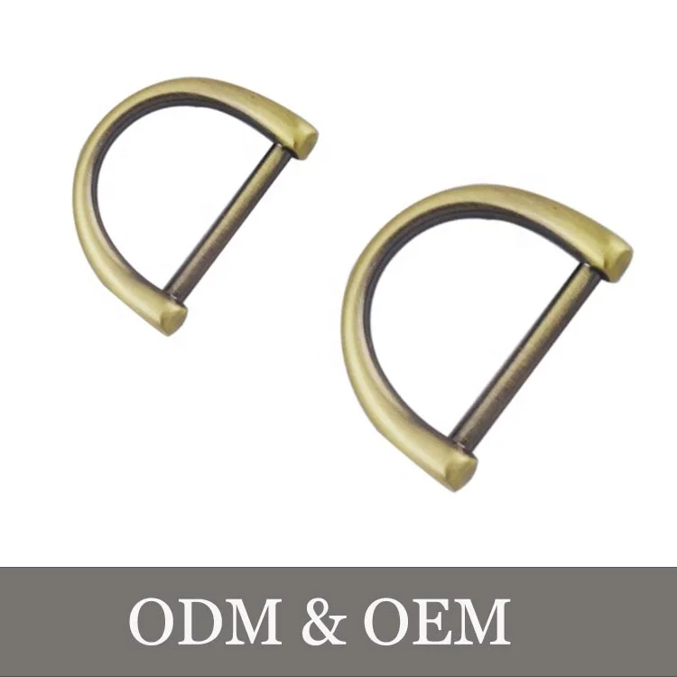 Small design zinc alloy metal d shape ring for shoes handbag hardware accessory