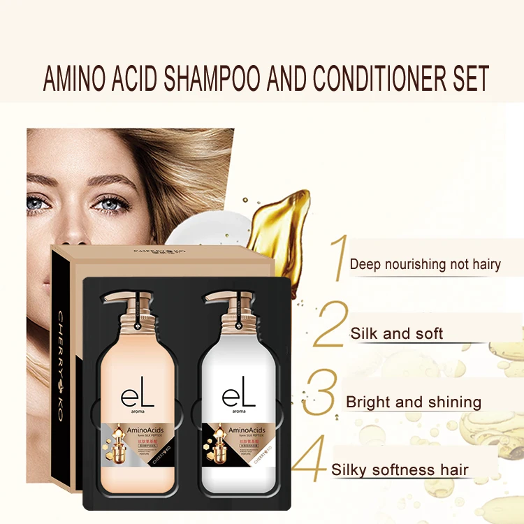 
Hot Selling Silk Peptide Amino Acid Anti dandruff Shampoo And Conditioner Hair Care Set 