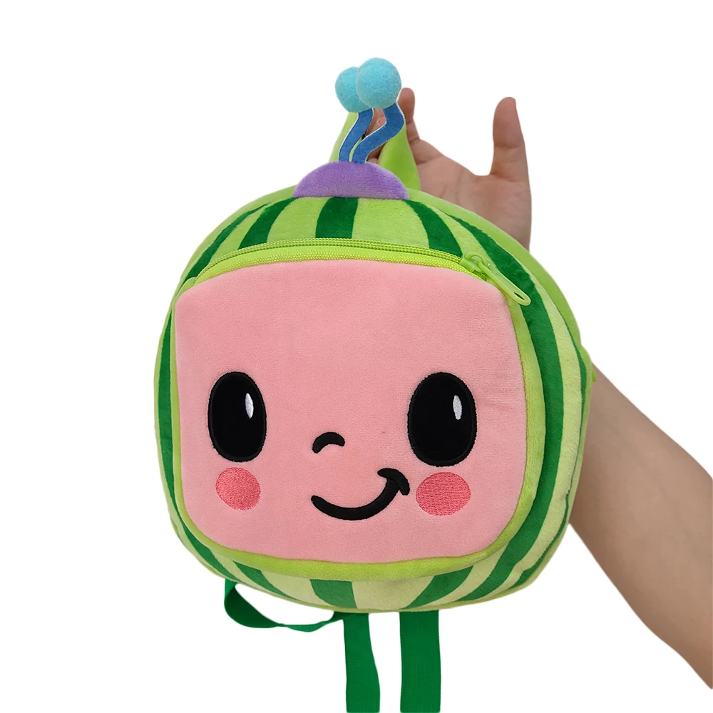 25cm Most Popular Cocomelon Backpack Watermelon Plush Cute Cocomelon jojo Bag School Backpacks