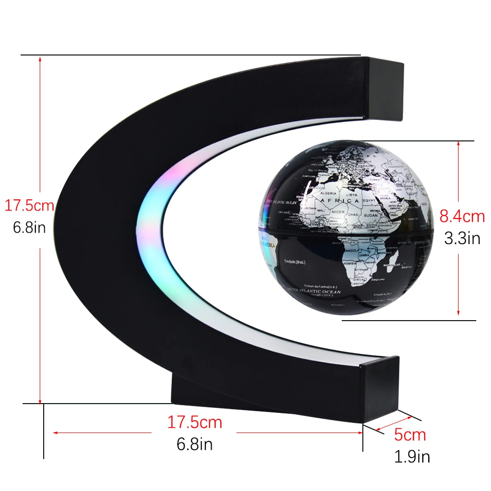 Good  quality Drop shipping C Shape Magnetic Levitating Floating Globe world map globe for Decoration