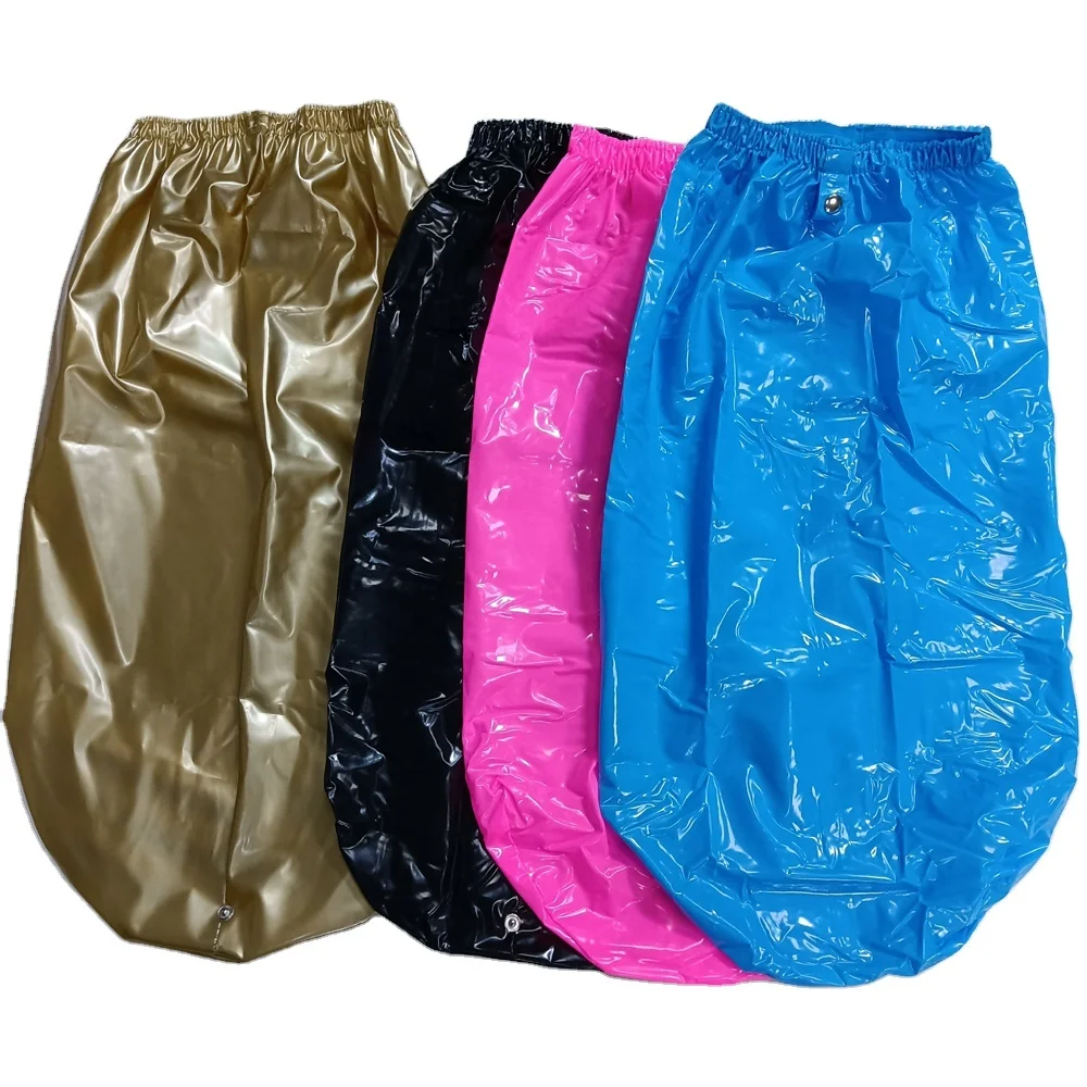 Golden PVC Waterproof Custom Turban Shower Caps for Women Braids Hair Reusable Bath Caps