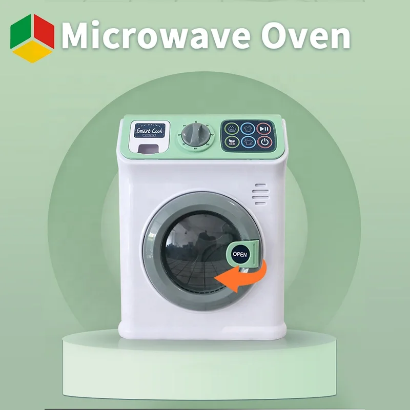 QS Toy Pink Green Color B/O Simulation Safe Way To Use Roller Electric Toy Touch Screen Version Of Washing Machine Toy For Sale