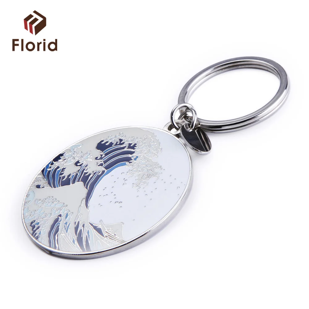 Make Your Own Logo Epoxy Dome Metal 3D KeyChain Parts Wholesale Metal Souvenir Custom Keychain