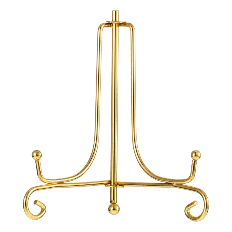 Metal Display Stand Gold Iron Easel Plate Display Photo Holder Stand Displays Picture Frames Cookbooks Decorative Plates
