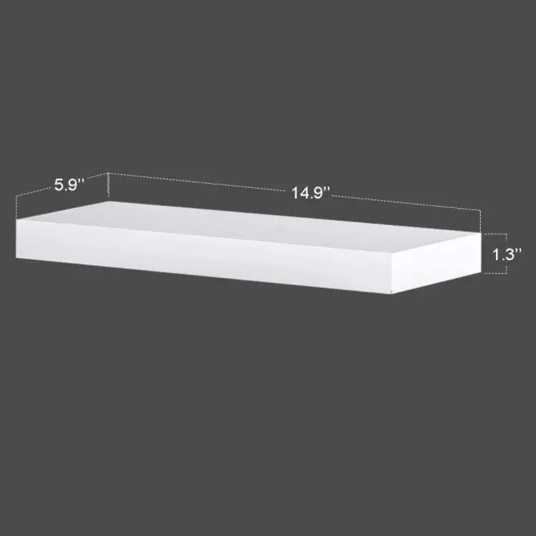 Hanging Wall Shelves Decoration White Floating Wall Mounted Shelves Set of 3 Display Shelf Wide Panel