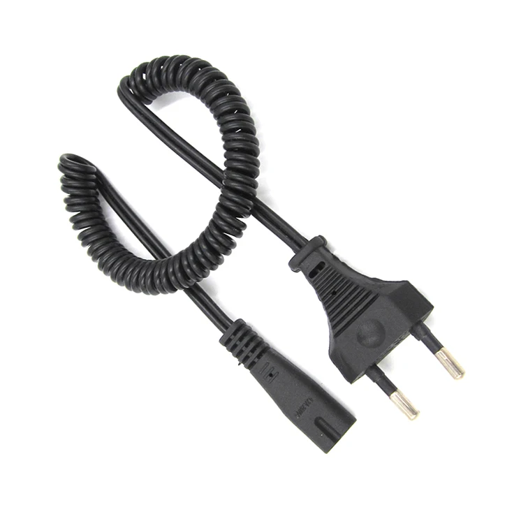 Пружинный провод 4,0 мм с вилкой для ЕС/США, кабель питания C7, кабель питания переменного тока, шнур зарядного устройства, 2 контакта