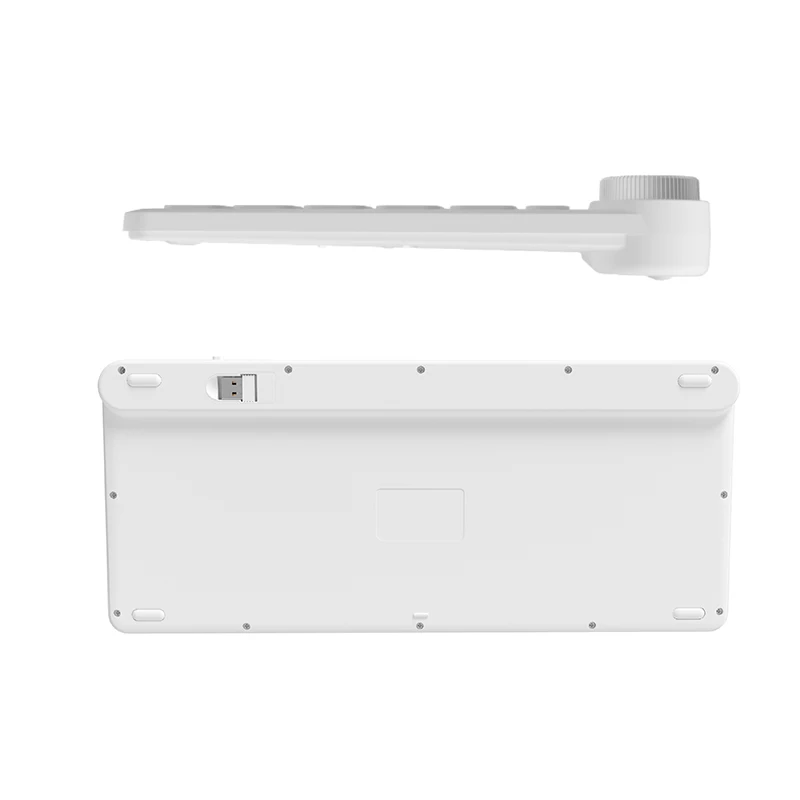 Bluetooth BT 2.4G Dual Mode Keyboard Rechargeable with Phone Holder  and Multimedia Knob for Tablet computer phone