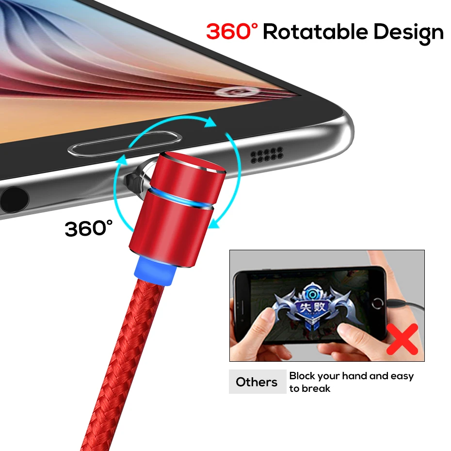 
Custom Logo AM30 1M 3 in 1 High Quality 90 Degree Magnetic Cable (L type) For Phone 