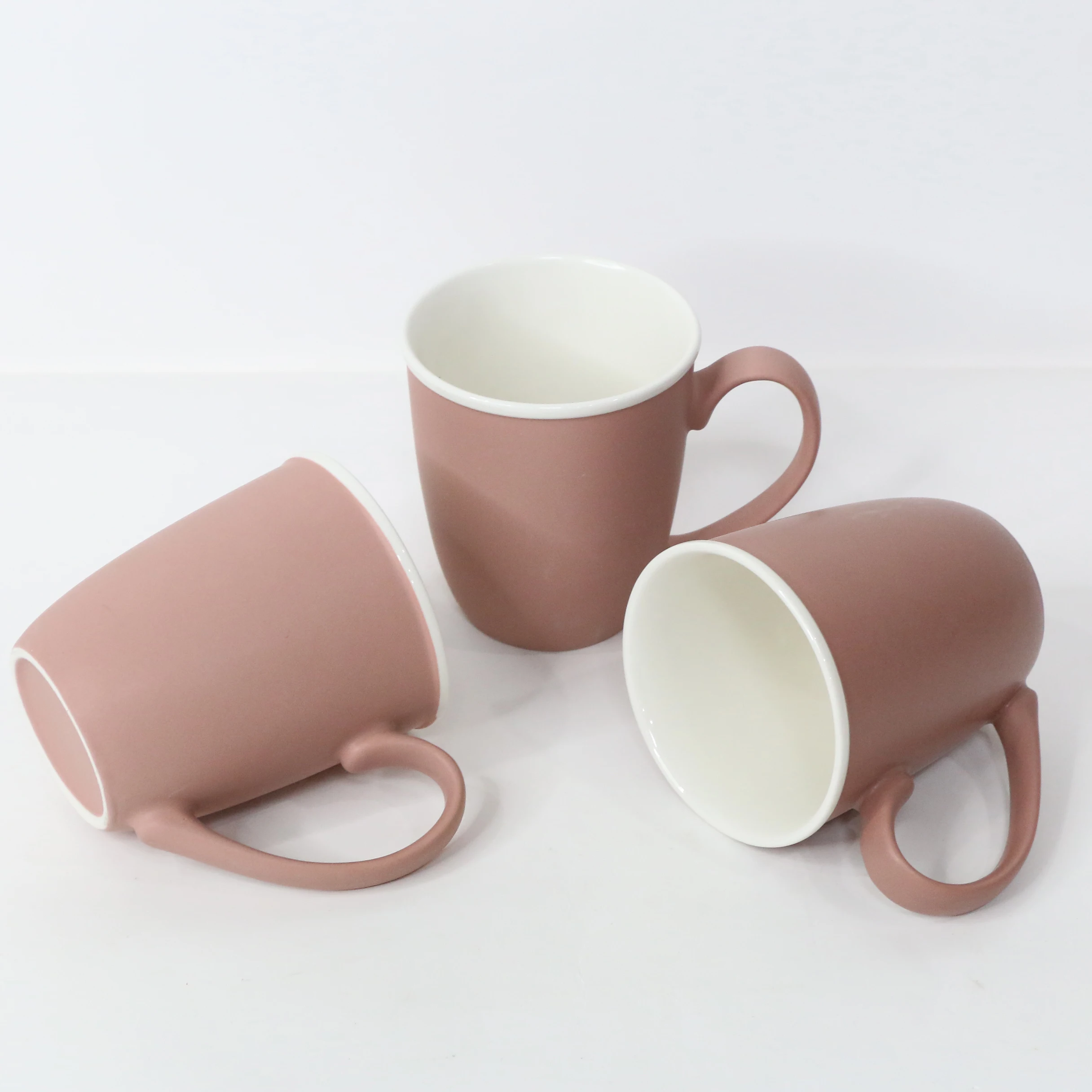 Factory new design matte pink color glazed mug ceramic mug porcelain coffee cup