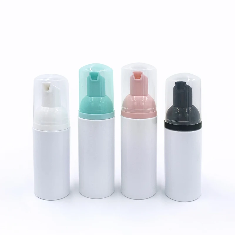 Stock 60ml white scrub mousse bottle Foam bottle for Children Teeth Cleaning, Face Cleansing and Makeup Remover Bubble bottle