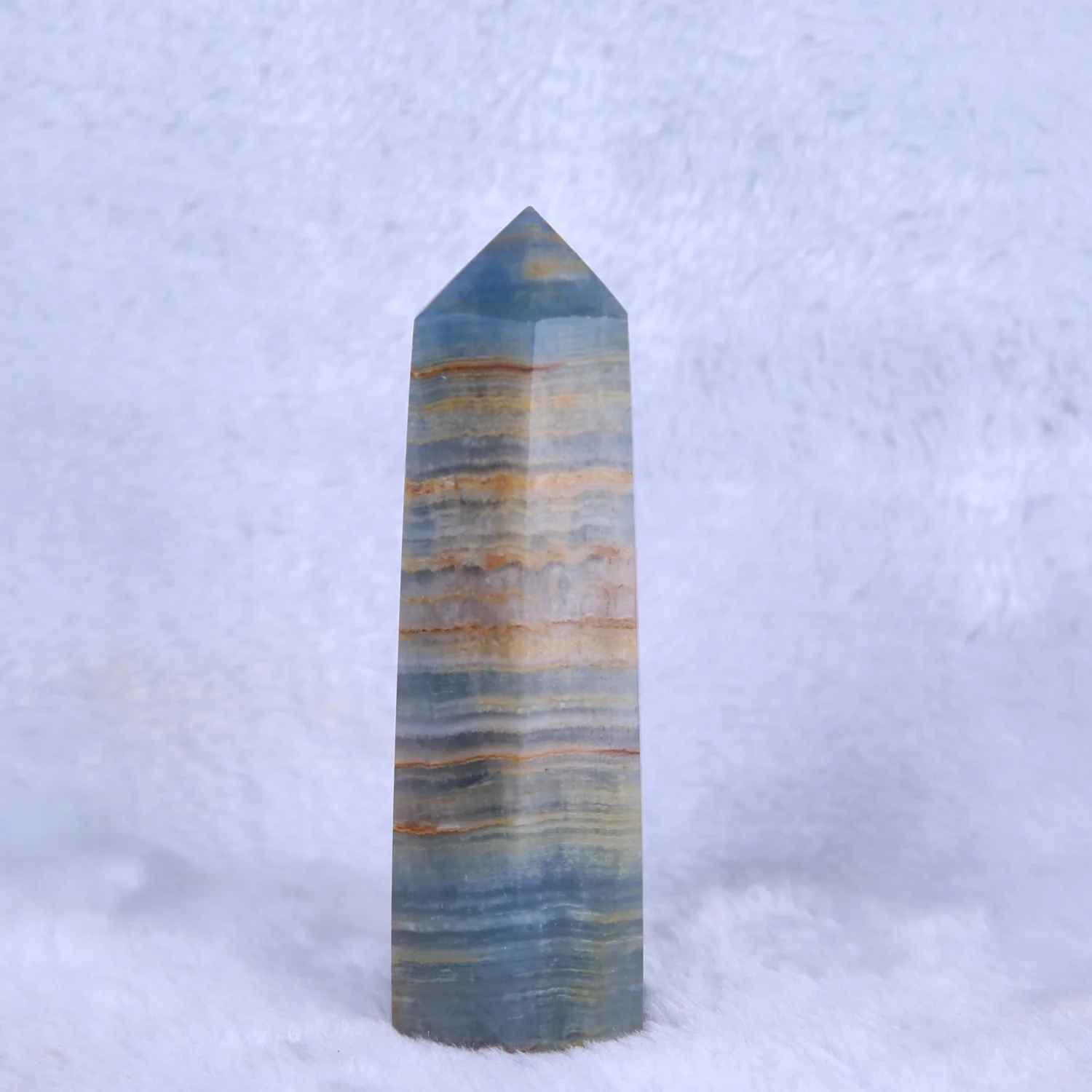 Wholesale Natural Crystal Crafts Healing Stone Blue Onyx Points Crystal Towers For Home Holiday Decoration Gifts