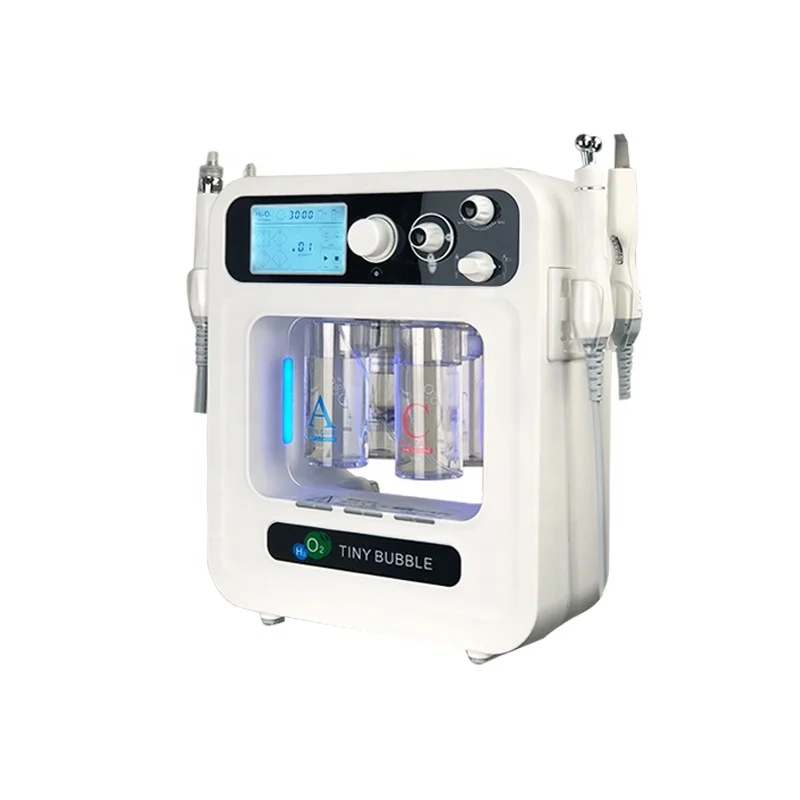 2022 New 4 in 1 Hydra Dermabrasion Machine Professional Oxygen Spray H2 O2 Hydrogen Facial Machine Microcurrent BIO RF Machine