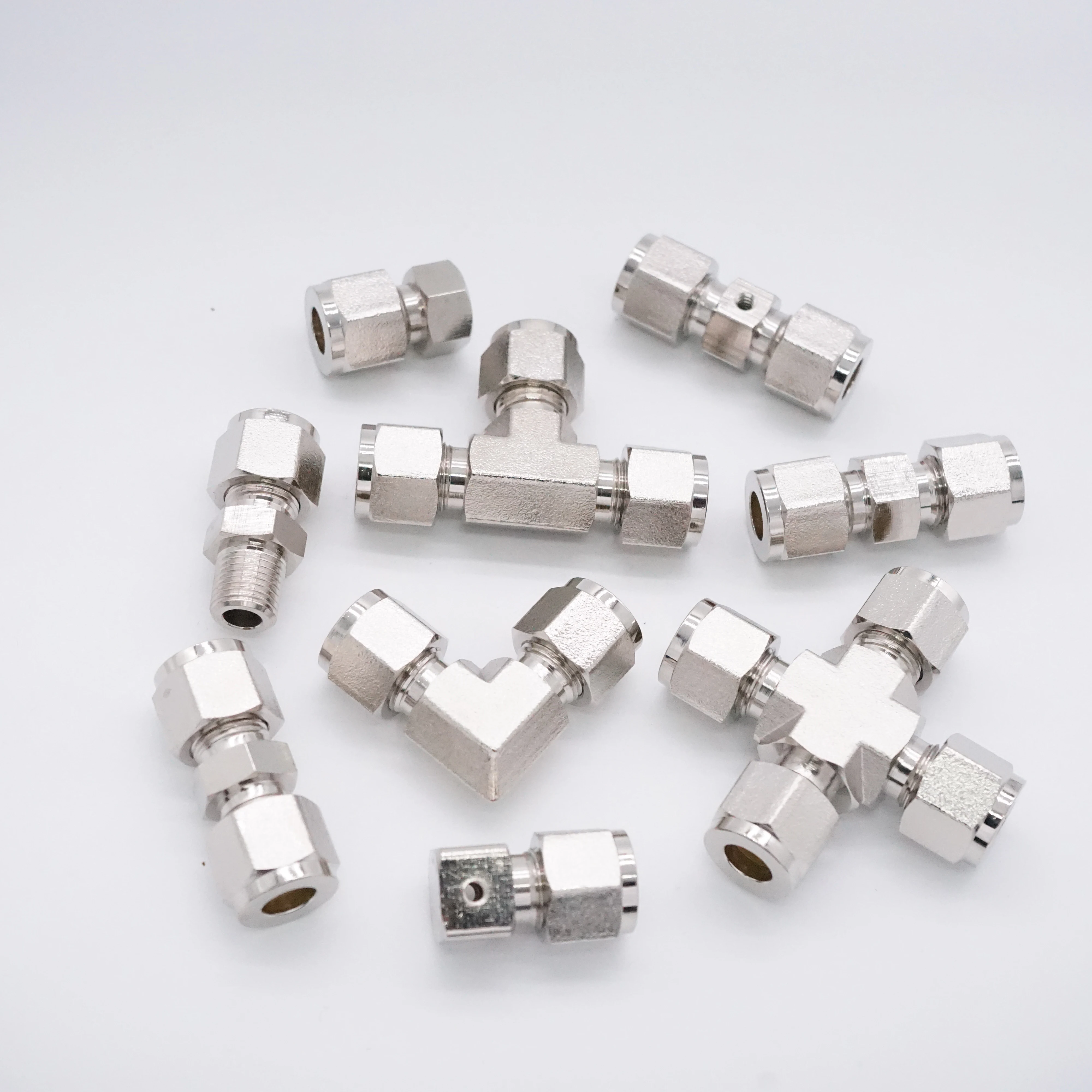 1/8 inch instrument double ferrule compression joint stainless steel pipe joint