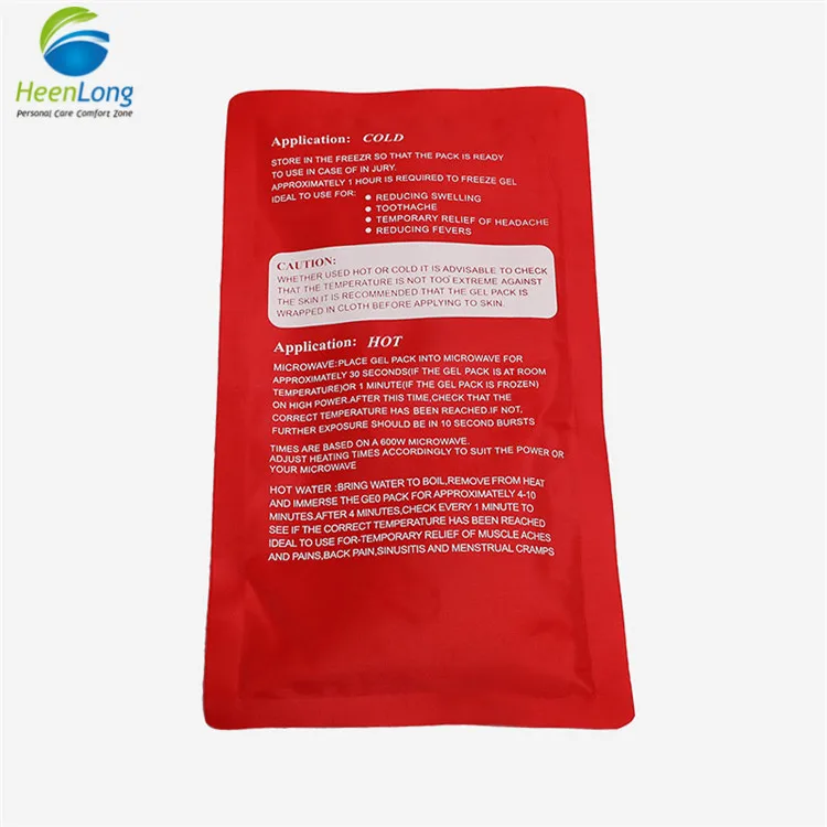 Medical care pain relief ice pack with wrap for hot cold gel therapy and reusable hot magic bag