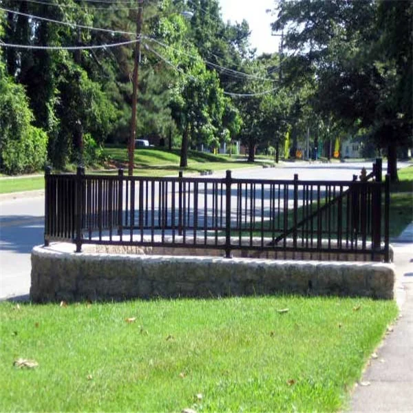 Style 3-Rail Steel fencing trellis gates,Powder-Coated Black aluminum fence panels for swimming pool