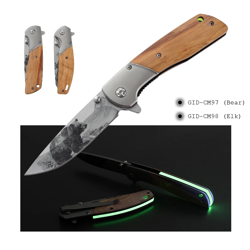 Trending products 2023 new arrivals csgo self-luminous fluorescence camping outdoor survival folding pocket knife hunting