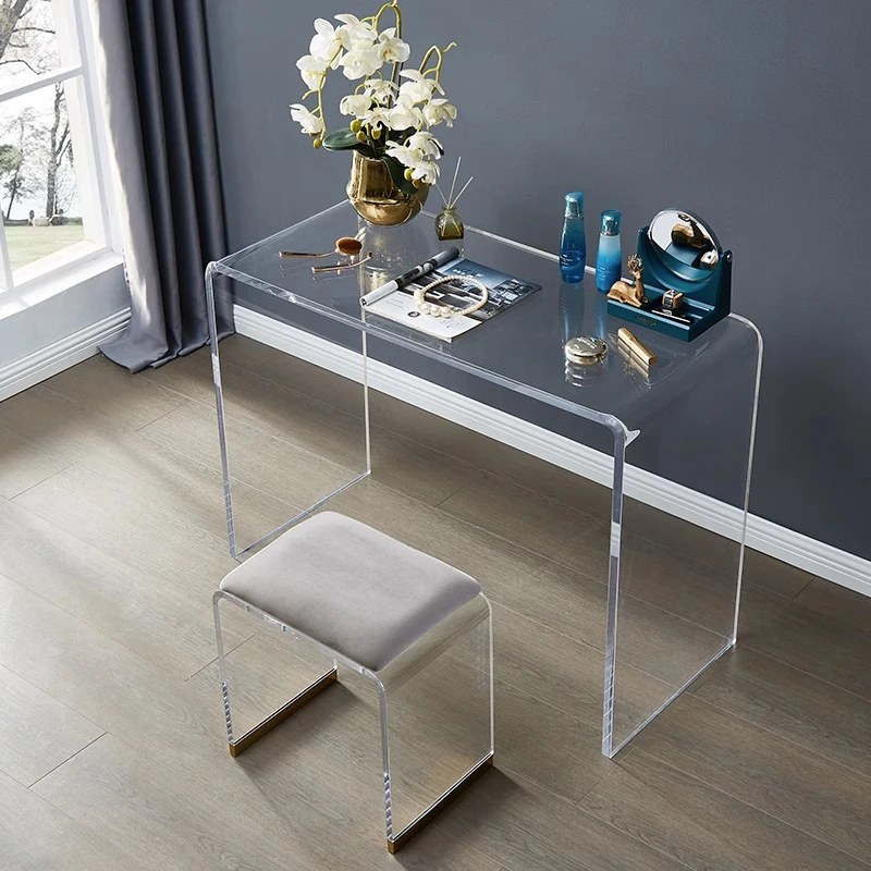 Transparent Acrylic Office Desk, Acrylic Computer Desk, U-Shaped Acrylic Furniture