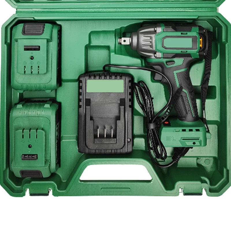 21V Cordless Electric Brushless Torque 3/4 Impact Wrench 1/2 Battery