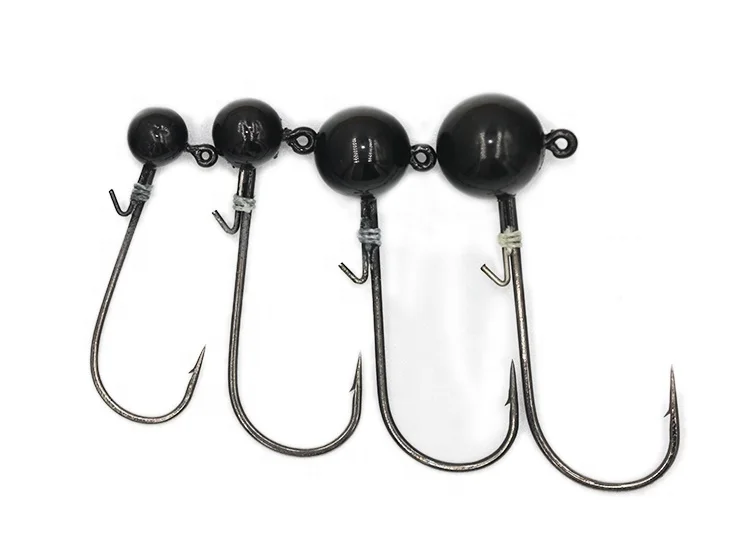 2020 hot sale high quality fishing tungsten ball jig head,tungsten black jig head