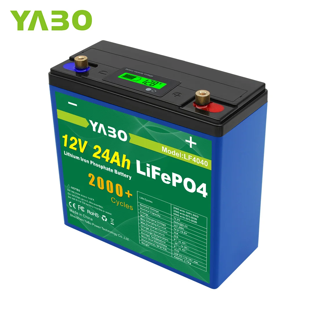 UPS питает Цилиндрический литий-ионный Аккумулятор LiFePO4 12V 24Ah для солнечной системы электрического самоката
