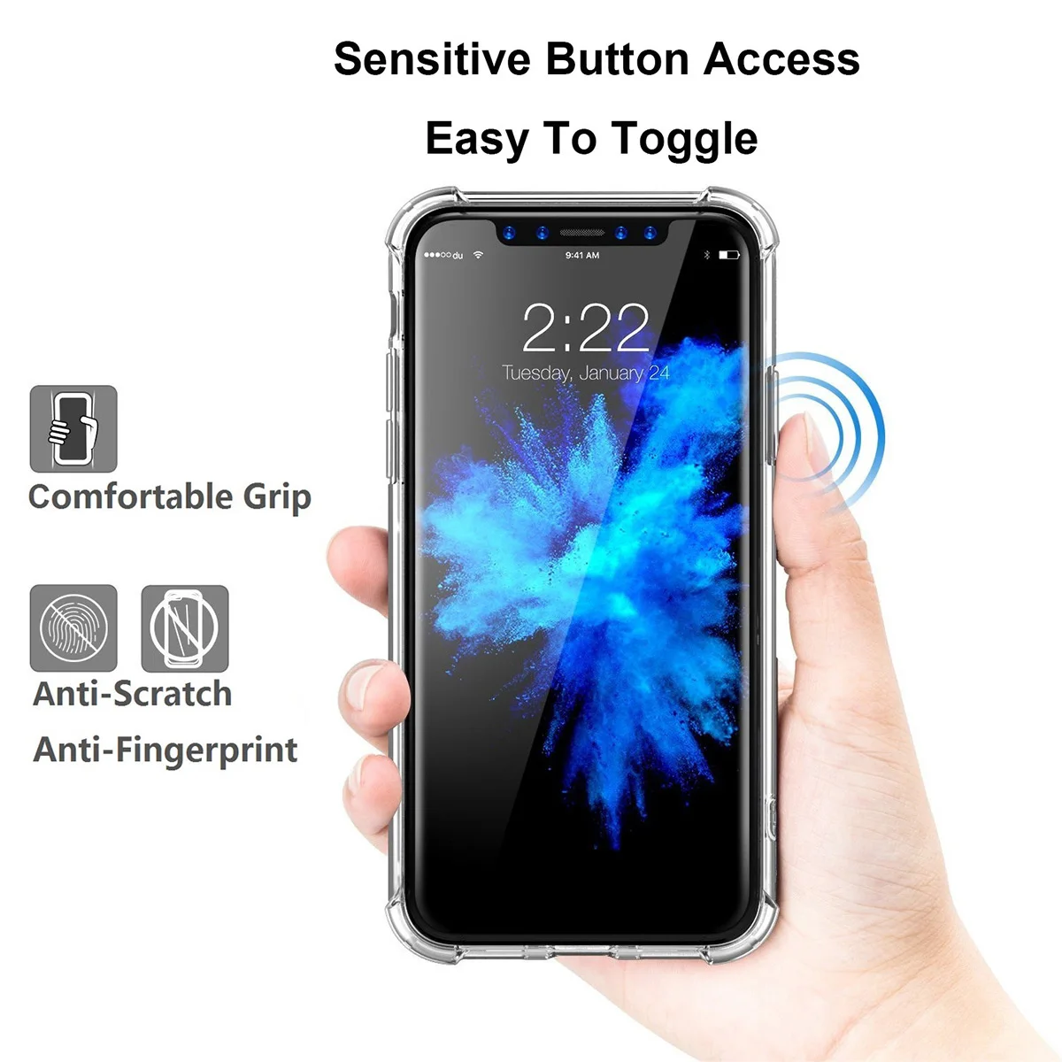 Anti-scratch Shockproof Ultra-Thin TPU Crystal Case for iPhone 12 11 Pro Max XR XS 7 8 Plus