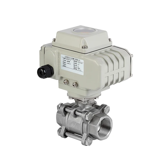 2 3 Way PVC Stainless Steel Electric Actuated Butterfly Valve Actuator Operated Ball Valve 1/2' 3/4' 1' 2' 3' 12V 24V 220V