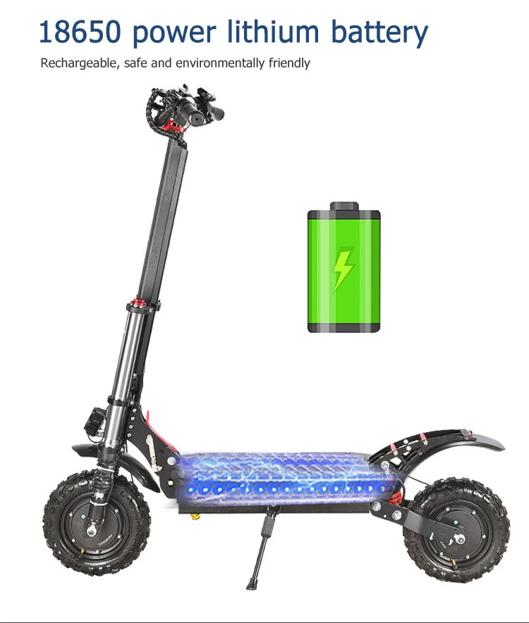 2024 Hot Selling  5600W  Foldable Dual Motor Electric Scooter 85km/h Off-road Tire 18AH Trotinette Electrique 60V For Adults