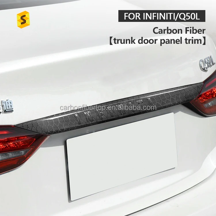 ES Car Trunk Bright Strip Decoration Real Carbon Fiber Exterior Accessories For Infiniti Q50 Q50L