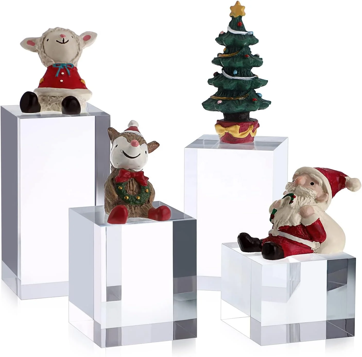 HQ Premium Acrylic cube display risers Transparent Solid Acrylic Display Blocks Figures organizer holder for Photography Props