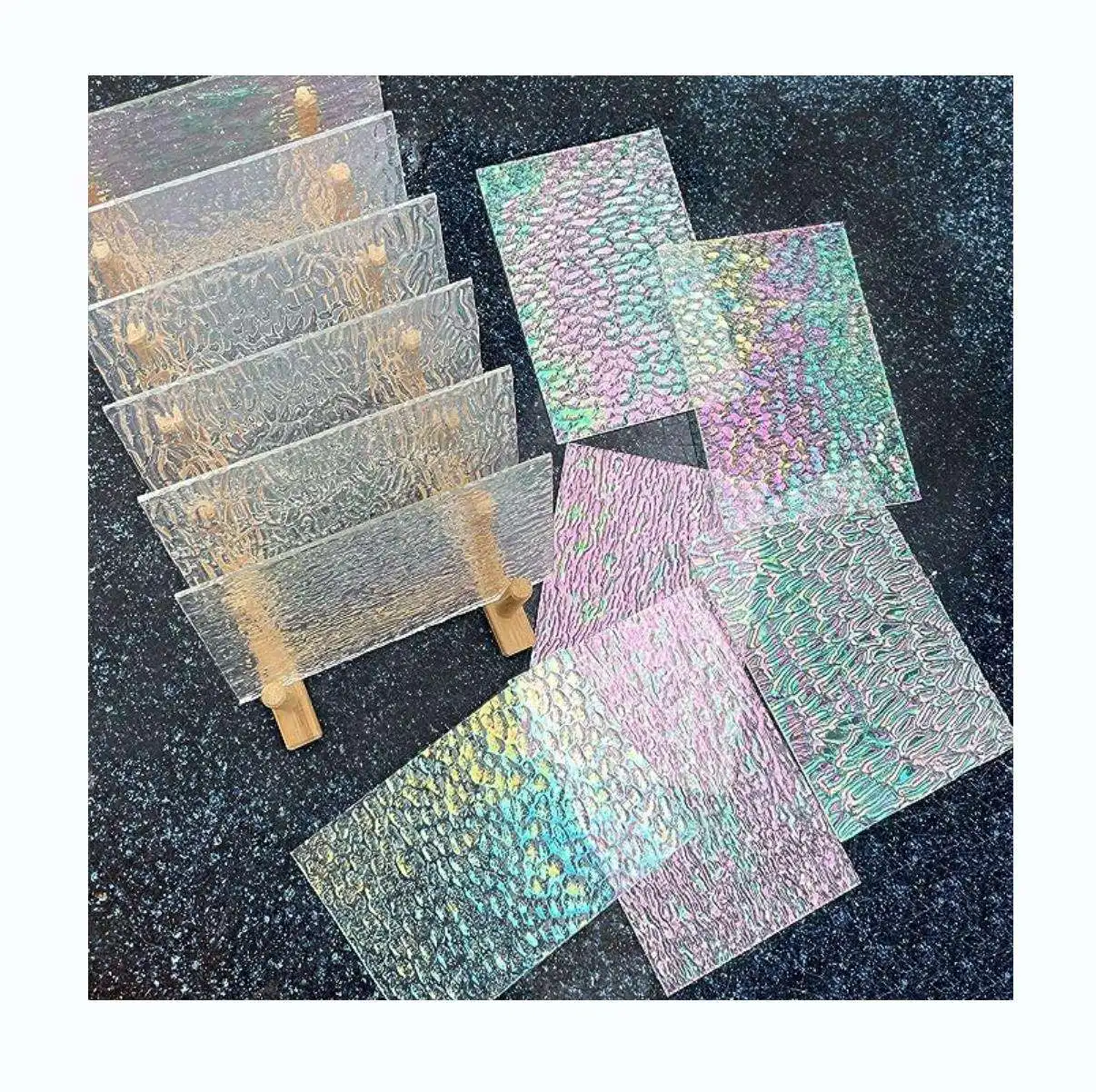 Wholesale Stained Glass Fine Quality Iridescent Stained colorful Glass Sheet 3mm for Hobby