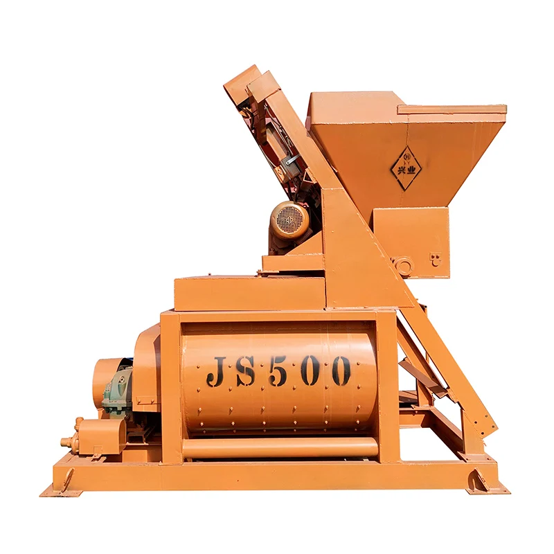 Высокопроизводительный двухваловый смесительный завод 500 литров JS500 форсированный Бетономешалка