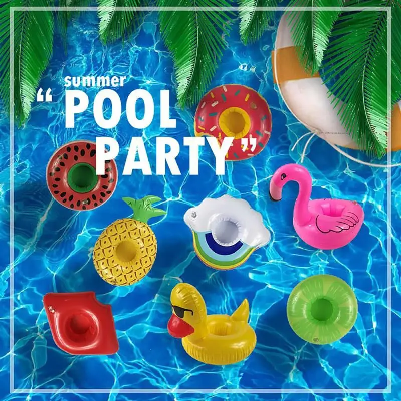 Drink Floats Inflatable Cup Coasters Inflatable Drink Holders for Kids Toys and Pool Party