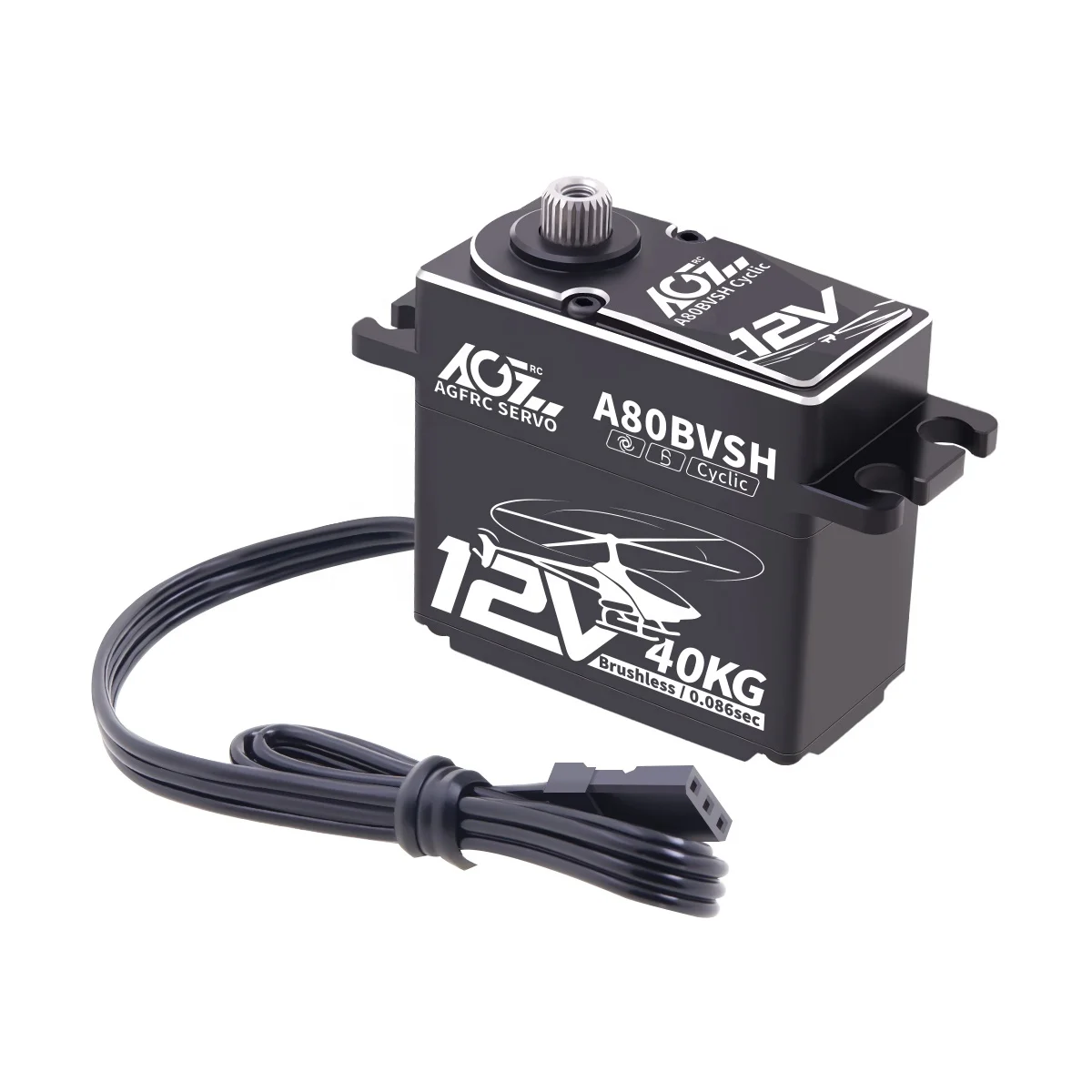AGFRC A80BVSH Cyclic 12V High Voltage 40KG Torque 0.086Sec Programmable Brushless Motor Digital Servo RC Helicopter Swashplate
