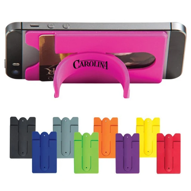 Custom Logo phone accessories back Sticker Silicone Mobile Phone Card Holder Cell Phone Stand Credit Card Holder