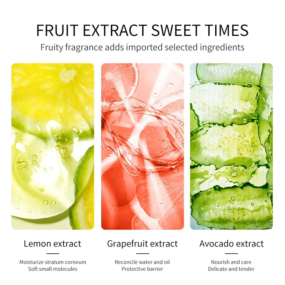 SADOER 5pcs Fruit Plant Extract Hand Cream Suit Moisturizing Nourishing Hand Cream Lotion Set