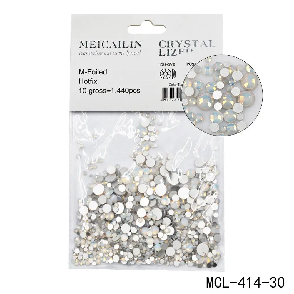 6 Grid Pack Flat Back Rhinestones Mixed sizes nail art crystal for nails