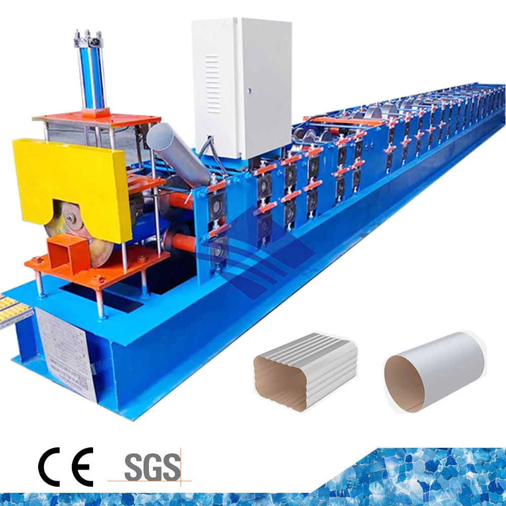 New design Round and Square Downpipe Rain Gutter Downspout Roll Forming Machine