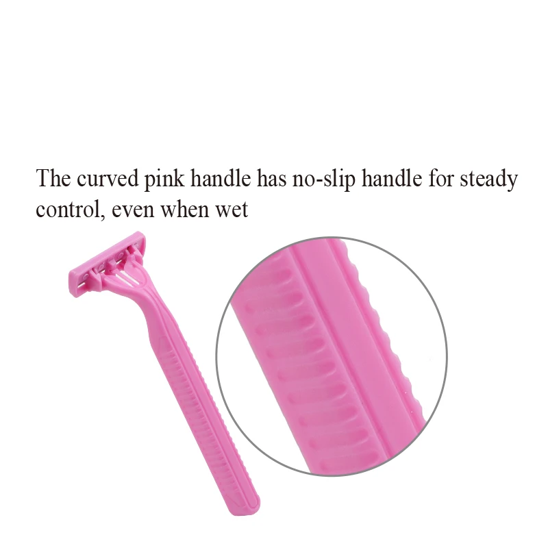 3 blades hotel disposable razor  fashion shaving razor blade Article with lubrication plastic razor