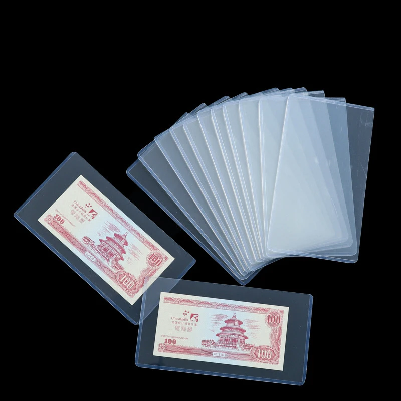 Coin clip Dollar Bill Plastic Currency Holders Banknote Collection Hard Display Card Holder Money Protector Sleeve