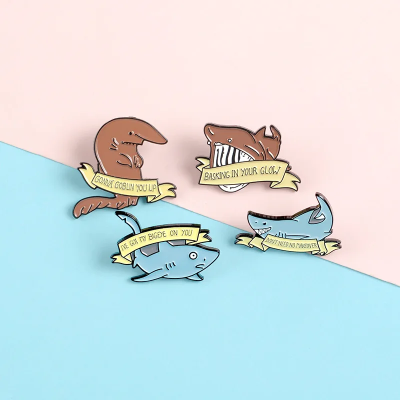 Whale Shark Enamel Brooches Pin Custom Flag Animal Lapel Pin Badge Shirt Cartoon Bag Sea Ocean Badges Lapel Pins Brooches